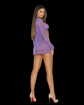 Long sleeve mesh robe with lace trim