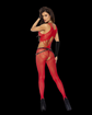 Crochet suspender bodystocking with open crotch