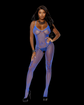 Floral crochet bodystocking with vertical stripes