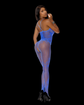 Floral crochet bodystocking with vertical stripes
