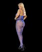 Floral crochet bodystocking with vertical stripes