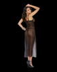 Lace slip on gown with strappy front