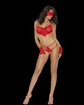 Lace Crotchless Teddy With Rhinestone Strap
