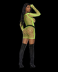 Diamond Net Long Sleeve Mini Dress.