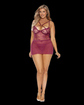 Lace and mesh babydoll with strappy