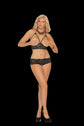 Cupless halter bra top with satin bows