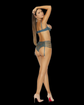 Mesh and eyelash lace bra with underwire demi cups