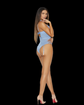 Mesh and lace slip on teddiette with keyhole front