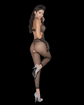 Crochet footless bodystocking with keyhole front