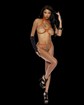 Leather and chain halter neck bra