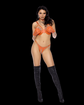 Leather demi bra with underwire cups